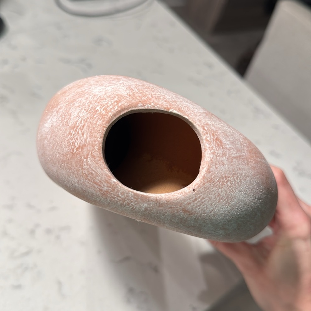 Asymmetrical Clay Like Material Tall Skinny Vase - Picture 2 of 5